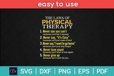 The Laws Of Physical Therapy Motivational Svg Design SVG artprintfile 