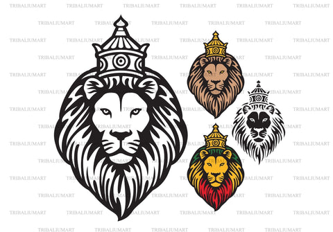 The Lion of Judah Head with Crown SVG TribaliumArtSF 