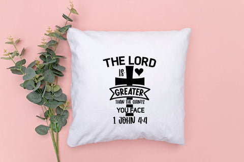 The lord is greater than the giants you face 1 john 4:4 SVG SVG DESIGNISTIC 