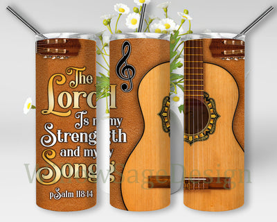 The Lord Is My Strength And My Song Tumbler Png, Guitar Christian 20oz Tumbler Png, Guitar Lovers Design Png, Guitar Sublimation Design, Instant Download Sublimation WillowSageDesign 