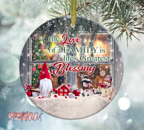 The Love Of Family Is Lifes Greatest Blessing Ornament PNG, Benelux Christmas Ornament, PNG Instant Download, Xmas Ornament Sublimation Sublimation CaldwellArt 