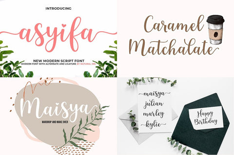 The Lovely Birthday Bundles Font Studio Natural Ink 