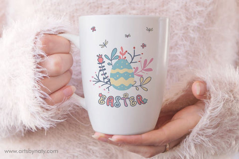 The lovely easter bunny and flowers SVG. SVG Arts By Naty 