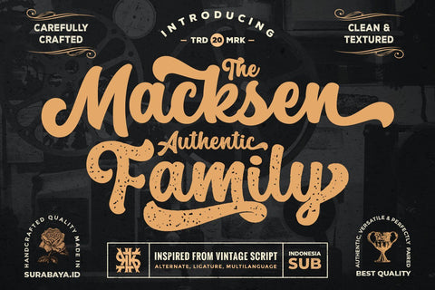 The Macksen - Retro Script Font Font Kotak Kuning Studio 