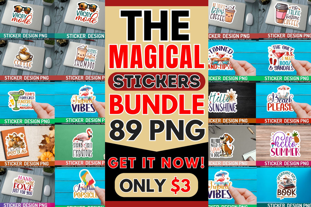 The Magical Stickers PNG Mega Bundle - So Fontsy