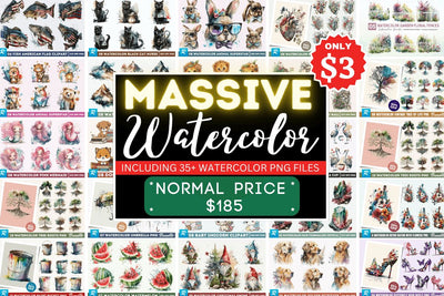 The Massive Watercolor Big PNG Bundle Sublimation Regulrcrative 