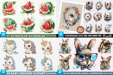 The Massive Watercolor Big PNG Bundle Sublimation Regulrcrative 