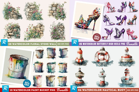 The Massive Watercolor Big PNG Bundle Sublimation Regulrcrative 