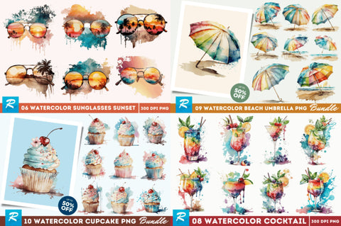 The Mega Dreams Watercolor Big PNG Bundle Sublimation Regulrcrative 