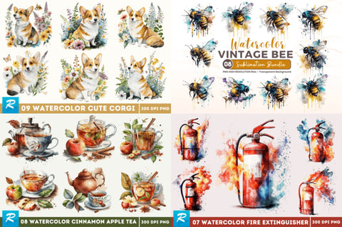 The Mega Dreams Watercolor Big PNG Bundle Sublimation Regulrcrative 