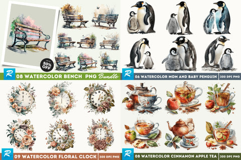 The Mega Dreams Watercolor Big PNG Bundle Sublimation Regulrcrative 