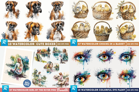 The Mega Dreams Watercolor Big PNG Bundle Sublimation Regulrcrative 