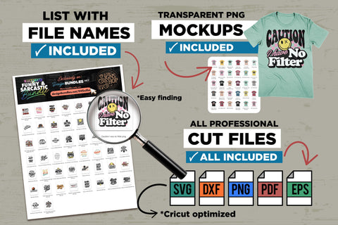 The Mega Sarcastic T-shirt Bundle | Funny SVG Cut Files | 50 T-Shirt Designs SVG The Vintage Signs Shop 