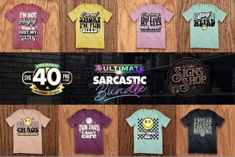 The Mega Sarcastic T-shirt Bundle | Funny SVG Cut Files | 50 T-Shirt Designs SVG The Vintage Signs Shop 
