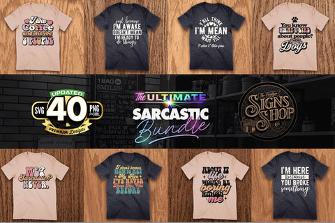 The Mega Sarcastic T-shirt Bundle | Funny SVG Cut Files | 50 T-Shirt Designs SVG The Vintage Signs Shop 