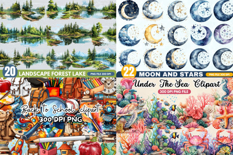 The Mega Watercolor PNG Mega Bundle Sublimation Regulrcrative 