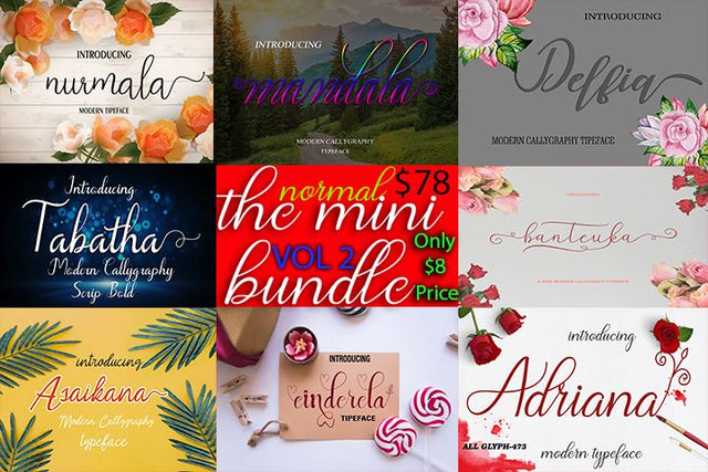 The Mini Bundle Vol 2 Font mahyud creatif