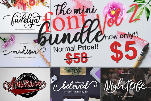 the mini font bundle by MrLetters Font Mrletters 