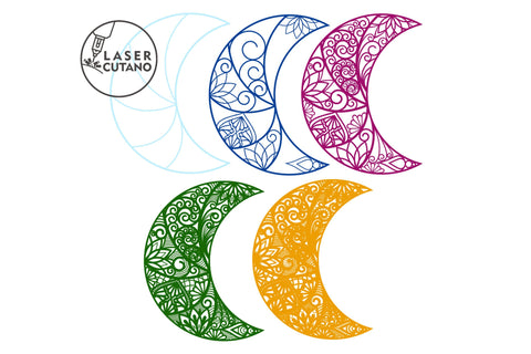 The Moon - Multilayer Laser Cut Files, Mandala, SVG, 3D Design SVG LaserCutano 