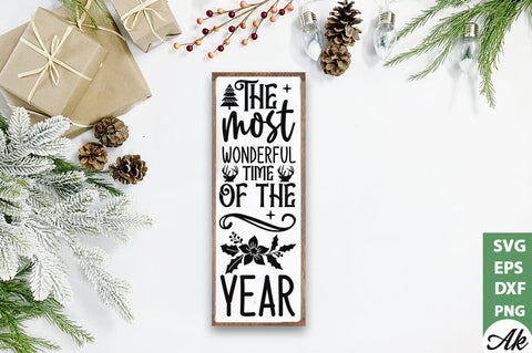 The most wonderful time of the year Porch Sign SVG SVG akazaddesign 