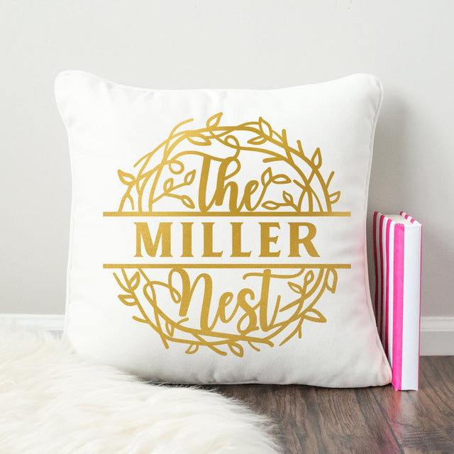 The Nest for Family Name - split Design SVG Chameleon Cuttables 