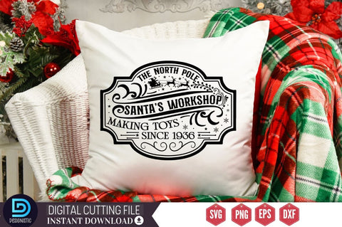 The north pole santa's workshop making toys since 1936 SVG SVG DESIGNISTIC 