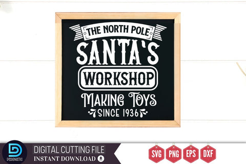 The north pole santa's workshop making toys since 1936 SVG SVG DESIGNISTIC 