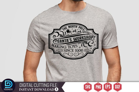 The north pole santa's workshop making toys since 1936 SVG SVG DESIGNISTIC 