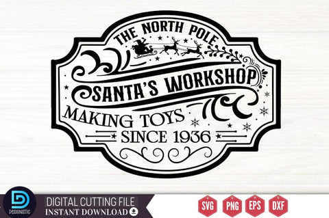 The north pole santa's workshop making toys since 1936 SVG SVG DESIGNISTIC 