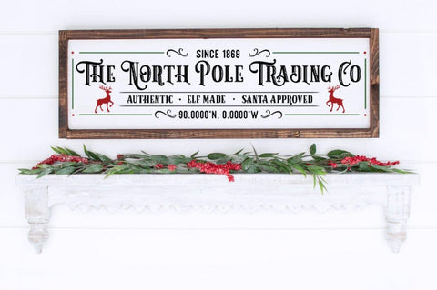 The North Pole Trading Co Farmhouse Christmas Sign SVG SVG Pickled Thistle Creative 