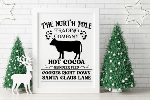The north pole trading company hot cocoa reindeer feed cookies right down santa claus lane SVG SVG DESIGNISTIC 