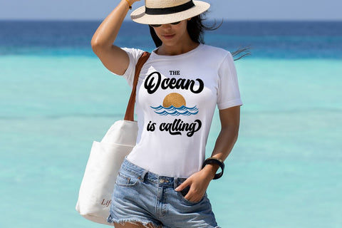 The Ocean Is Calling SVG | Beach Quote Cut File SVG B Renee Design 