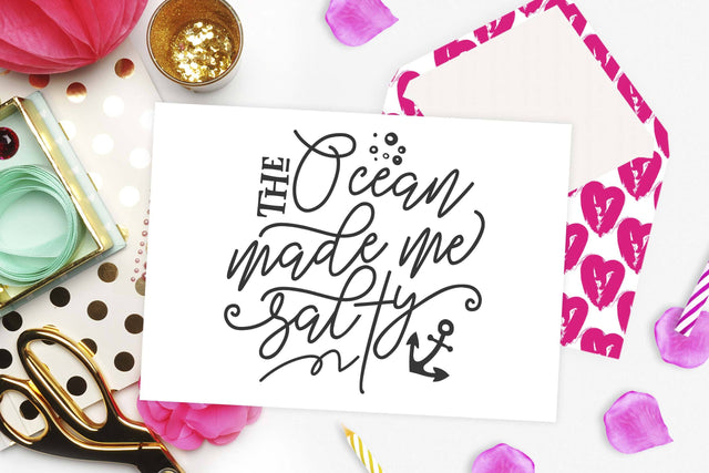 The ocean made me salty | Funny Summer cut file | Anchor SVG TheBlackCatPrints 