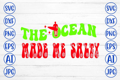 The Ocean Made Me Salty Retro SVG SVG Syaman 