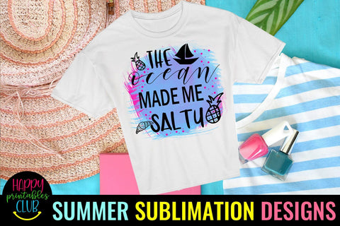 The Ocean Made Me Salty Sublimation Design- Beach Sublimation Sublimation Happy Printables Club 