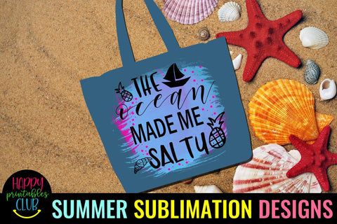 The Ocean Made Me Salty Sublimation Design- Beach Sublimation Sublimation Happy Printables Club 