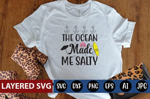 The Ocean Made Me Salty Svg Cut File SVG Blessedprint 