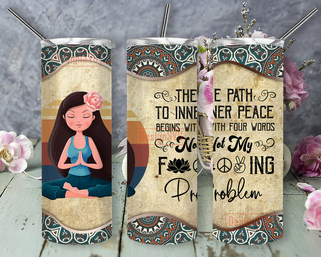 The Path of Inner Peace Tumbler Png, Yoga 20oz Skinny Tumbler, Mandala Tumbler Wrap, Yoga Sublimation Design, Digital Download Sublimation DesignSVG 