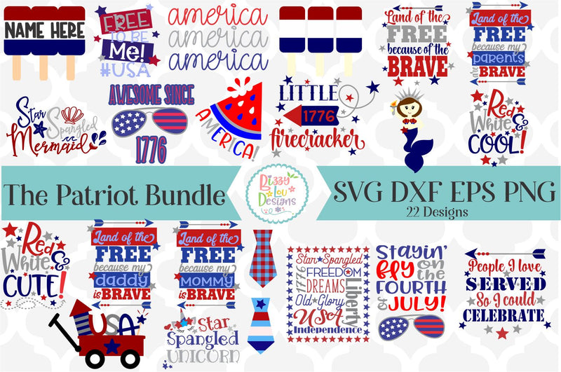 The Patriotic SVG Bundle SVG Bizzy Lou Designs