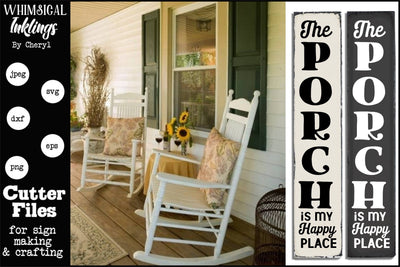The Porch Is My Happy Place-Vertical SVG SVG Whimsical Inklings 
