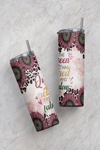 The Queen Has Retired Free and Fabulous, Retirement PNG, Retirement Sublimate Tumbler Designs, 20 Oz Skinny Tumbler Wrap Sublimation CaldwellArt 