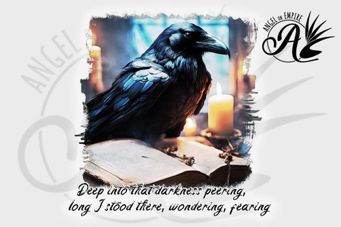 The Raven Halloween Literature Quote PNG for sublimation Sublimation Angel on Empire 