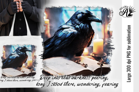 The Raven Halloween Literature Quote PNG for sublimation Sublimation Angel on Empire 