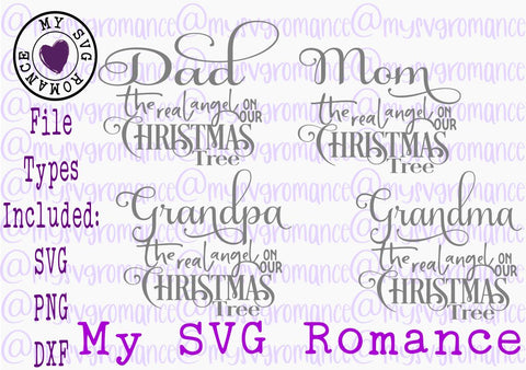 The Real Angel On Our Christmas Tree Ornament Set - Cut File - Memorial Ornament SVG mysvgromance 