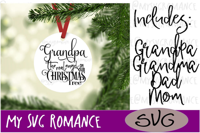 The Real Angel On Our Christmas Tree Ornament Set - Cut File - Memorial Ornament SVG mysvgromance 