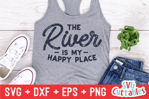 The River Is My Happy Place svg - River Cut File - svg - dxf - eps - png - River Sublimation File - Silhouette - Cricut - Digital File SVG Svg Cuttables 