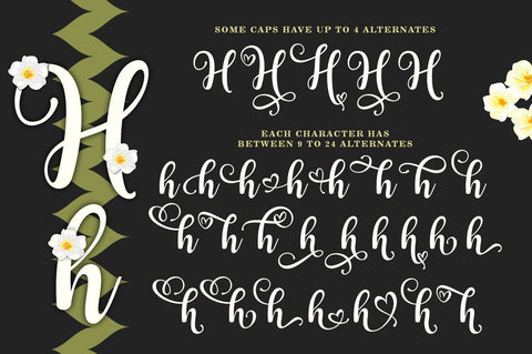 The Romantic Absolute Script Font Lettersams 