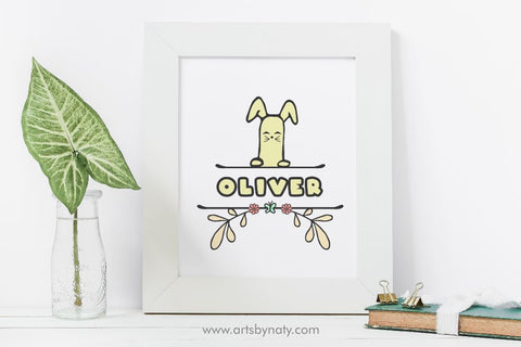 The row of funny bunnies illustration. SVG Arts By Naty 