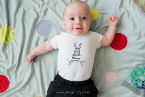 The row of funny bunnies illustration. SVG Arts By Naty 