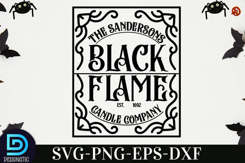 The sandersons black flame candle company est. 1692, Halloween SVG Design SVG DESIGNISTIC 